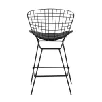 с низкой спинкой Bertoia черный металл с черной подушкой из экокожи от ImperiumLoft