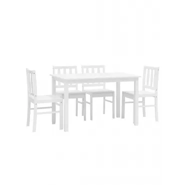 INGRID из стола и четырех стульев деревянные, ножки стола и каркас стульев из массива гевеи цвет
