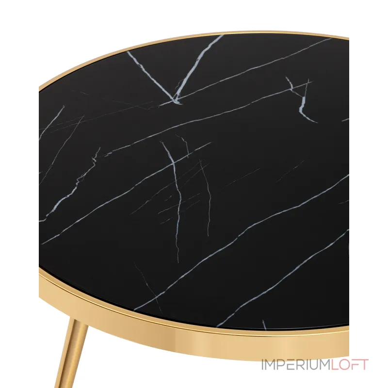 Гелиос 80*80 стекло черный мрамор сталь золото от ImperiumLoft