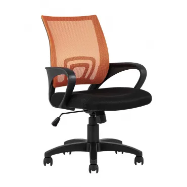 TopChairs Simple офисное оранжевое в обивке из текстиля с сеткой, механизм качания Top Gun