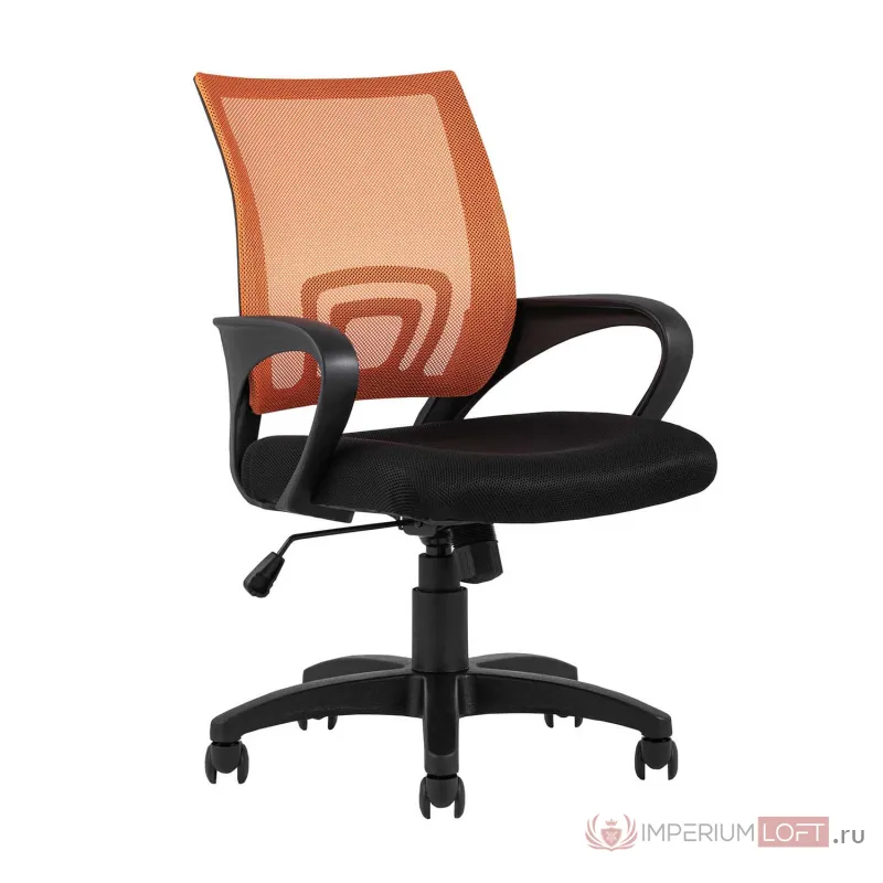 TopChairs Simple офисное оранжевое в обивке из текстиля с сеткой, механизм качания Top Gun от ImperiumLoft