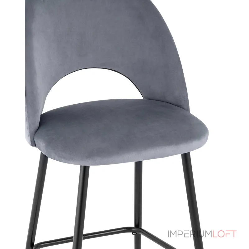 Меган велюр серый ножки металл черные от ImperiumLoft Меган велюр серый ножки металл черные от ImperiumLoft