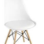Eames Soft белый обеденный сиденье экокожа ножки из массива бука от ImperiumLoft