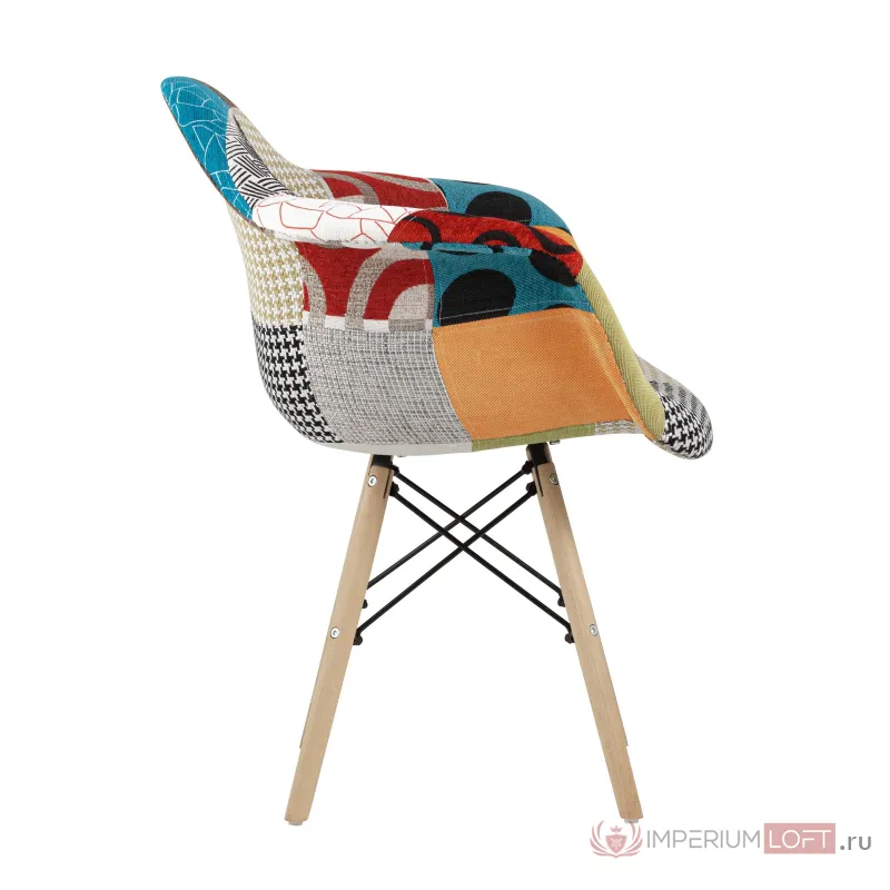 Eames DSW обивка тканевая в стиле пэчворк, ножки из массива бука от ImperiumLoft