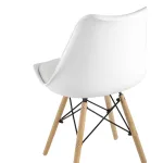 Eames Soft белый обеденный сиденье экокожа ножки из массива бука от ImperiumLoft