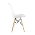 Eames Soft белый обеденный сиденье экокожа ножки из массива бука от ImperiumLoft