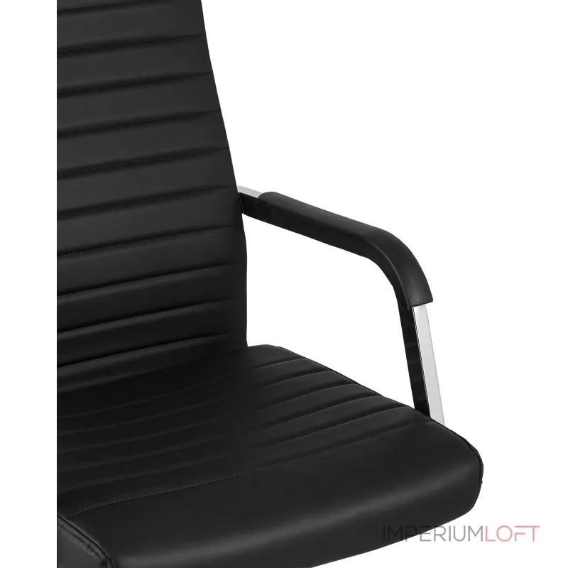 TopChairs Unit офисное черное в обивке из экокожи, механизм качания Top Gun