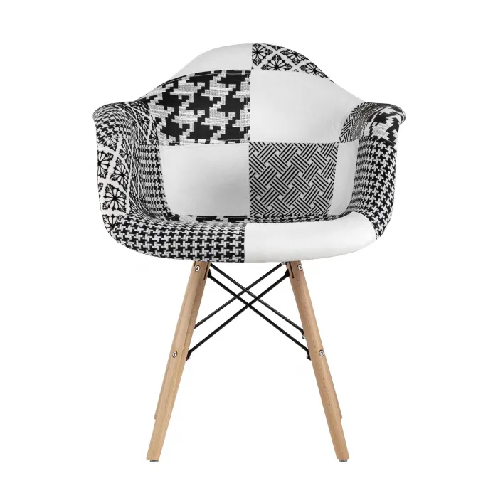 Eames в стиле пэчворк черно-белое, ножки массив бука от ImperiumLoft