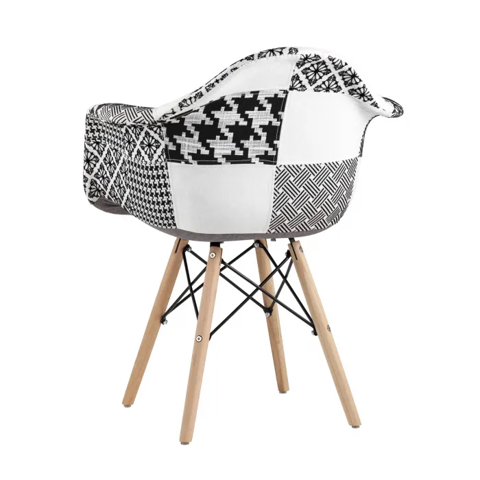 Eames в стиле пэчворк черно-белое, ножки массив бука от ImperiumLoft