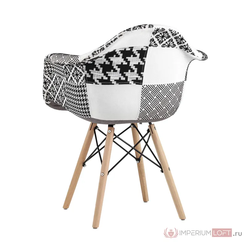 Eames в стиле пэчворк черно-белое, ножки массив бука от ImperiumLoft