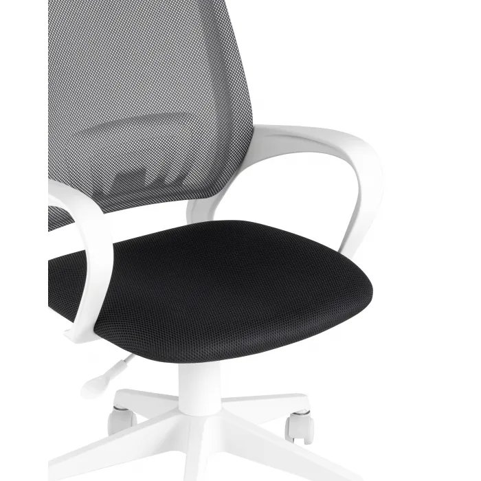 офисное TopChairs ST-BASIC-W серый крестовина пластик белый от ImperiumLoft