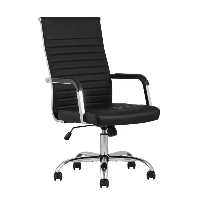 TopChairs Unit офисное черное в обивке из экокожи, механизм качания Top Gun от ImperiumLoft