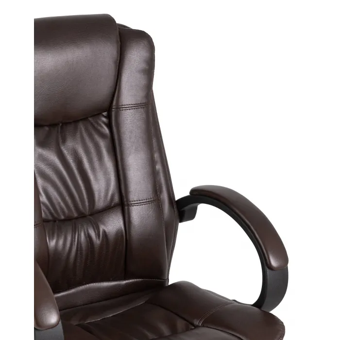 TopChairs Atlant офисное коричневое обивка экокожа, механизм качания Top Gun от ImperiumLoft