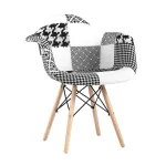 Eames в стиле пэчворк черно-белое, ножки массив бука от ImperiumLoft