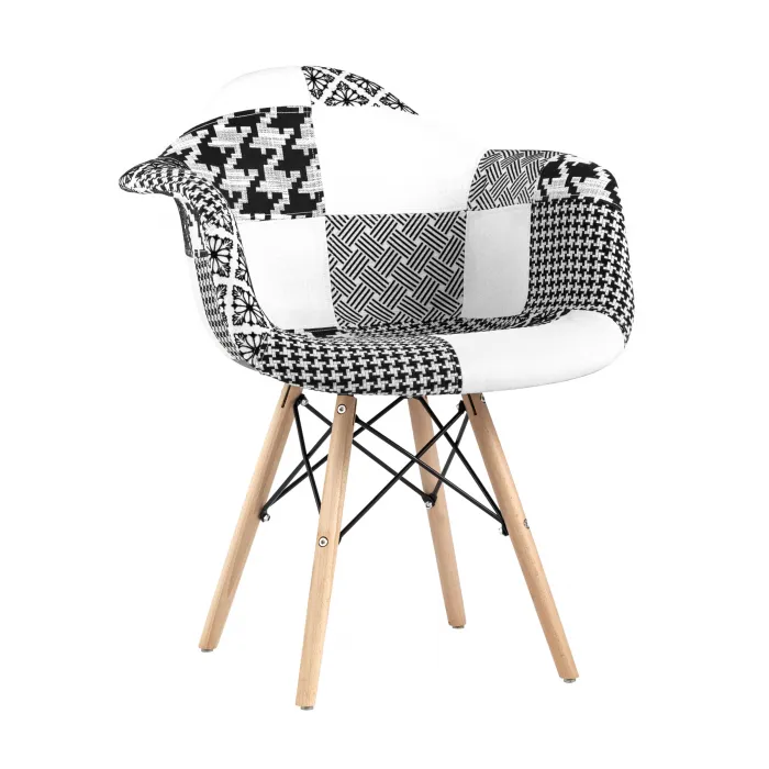 Eames в стиле пэчворк черно-белое, ножки массив бука от ImperiumLoft