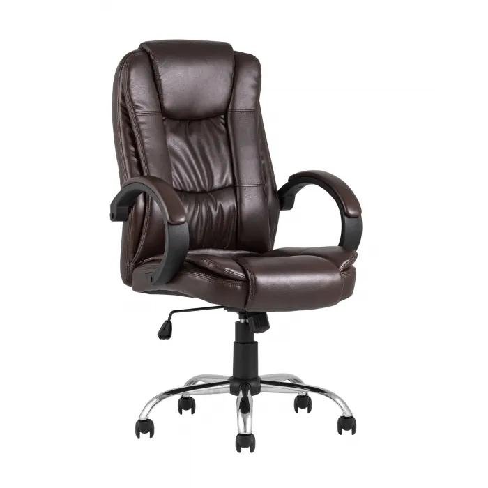 TopChairs Atlant офисное коричневое обивка экокожа, механизм качания Top Gun от ImperiumLoft