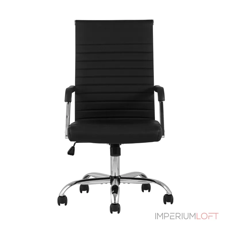 TopChairs Unit офисное черное в обивке из экокожи, механизм качания Top Gun