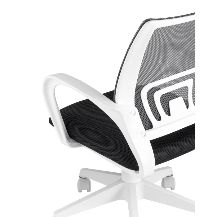 офисное TopChairs ST-BASIC-W серый крестовина пластик белый от ImperiumLoft