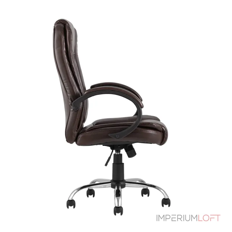 TopChairs Atlant офисное коричневое обивка экокожа, механизм качания Top Gun TopChairs Atlant офисное коричневое обивка экокожа, механизм качания Top Gun