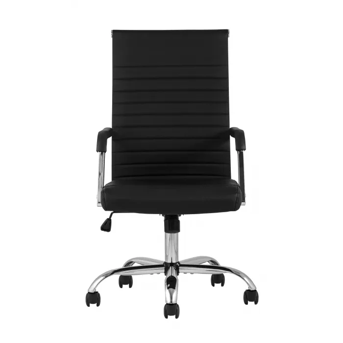TopChairs Unit офисное черное в обивке из экокожи, механизм качания Top Gun от ImperiumLoft