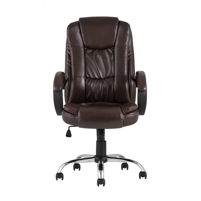 TopChairs Atlant офисное коричневое обивка экокожа, механизм качания Top Gun от ImperiumLoft