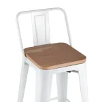 Tolix WOOD со спинкой белый глянцевый, металл, дерево