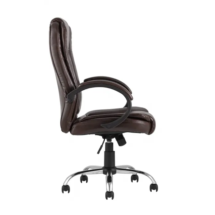 TopChairs Atlant офисное коричневое обивка экокожа, механизм качания Top Gun от ImperiumLoft