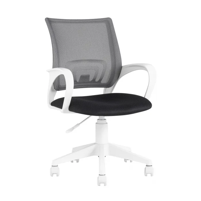 офисное TopChairs ST-BASIC-W серый крестовина пластик белый от ImperiumLoft
