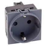 Розетка 220V с заземлением со шторками винтовой зажим 16A (Тёмно-серый) MEITON AL4141