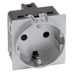 Розетка 220V с заземлением со шторками винтовой зажим 16A (Серый) MEITON AS4141