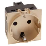 Розетка 220V с заземлением со шторками винтовой зажим 16A (Шампань) MEITON ACH4141