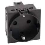 Розетка 220V с заземлением со шторками винтовой зажим 16A (Чёрный) MEITON AG4141
