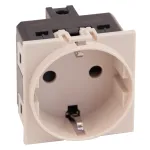 Розетка 220V с заземлением со шторками винтовой зажим 16A (Песочный) MEITON AM4141