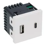 Модульная розетка usb+type C (2 модуля) MEITON A4287C2