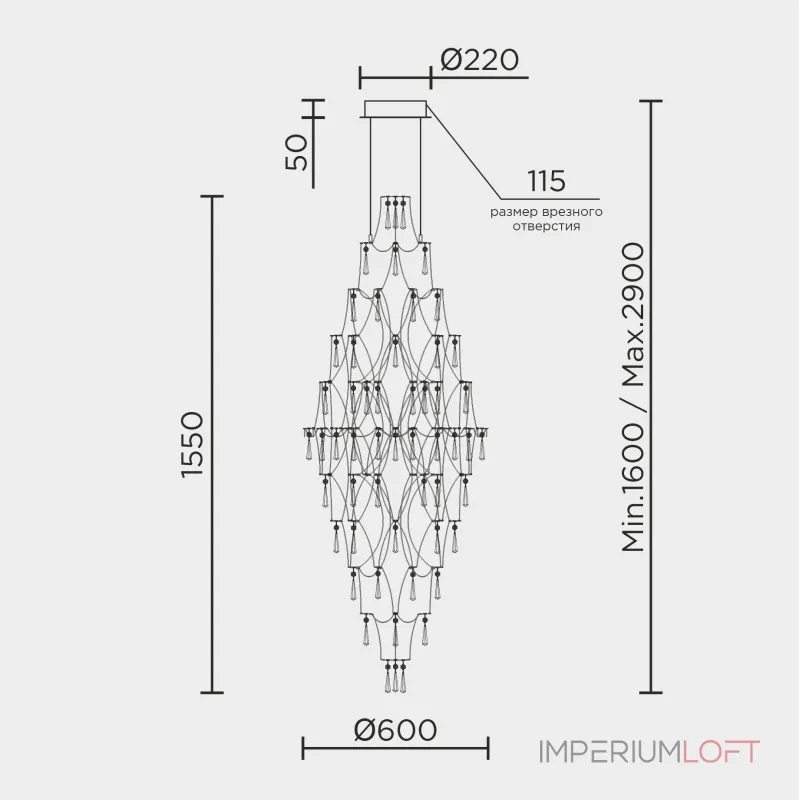 Подвесная люстра MODELUX premium ML.7826.600P GD