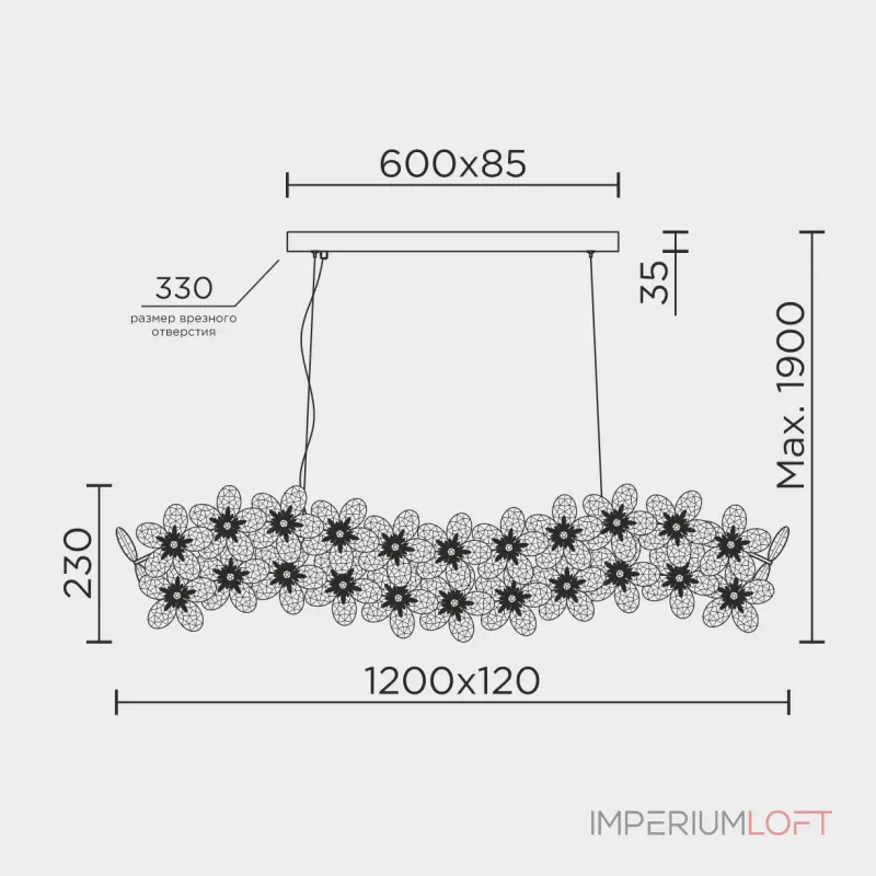 Подвесная люстра MODELUX ML.9520.1200 GD Подвесная люстра MODELUX ML.9520.1200 GD