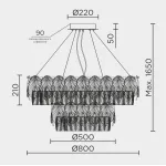 Подвесная люстра MODELUX ML.7445.800.500 GD