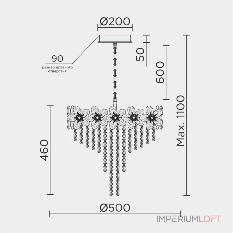 Подвесная люстра MODELUX ML.9521.500 GD Подвесная люстра MODELUX ML.9521.500 GD