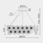 Подвесная люстра MODELUX ML.9520.800 GD