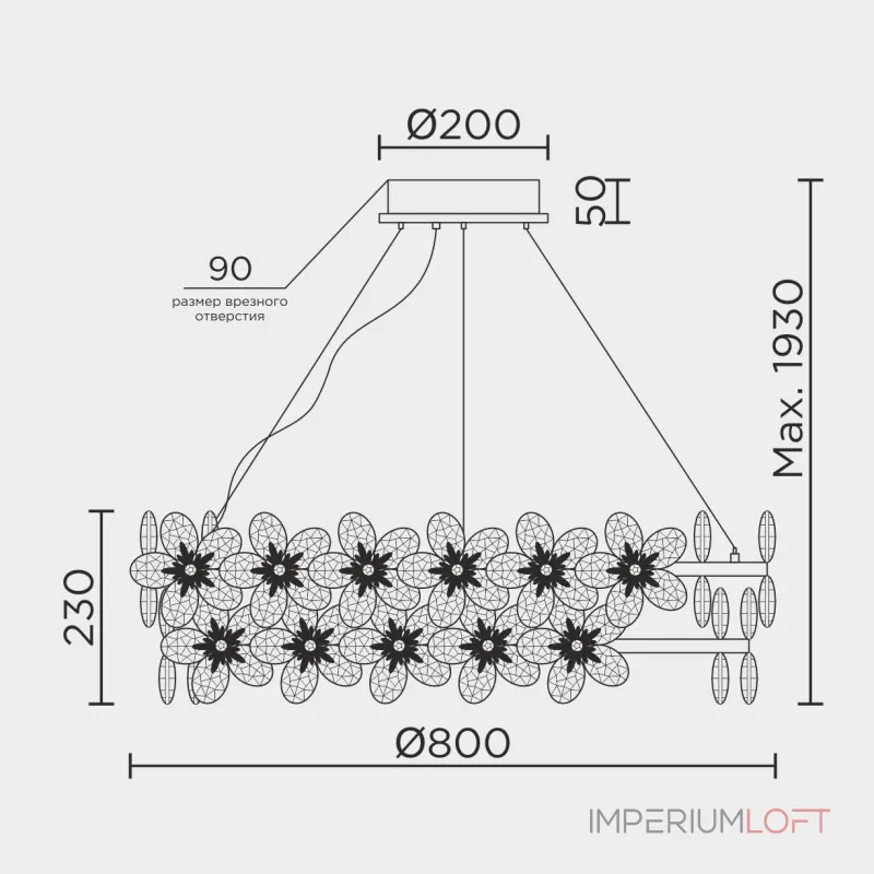 Подвесная люстра MODELUX ML.9520.800 GD