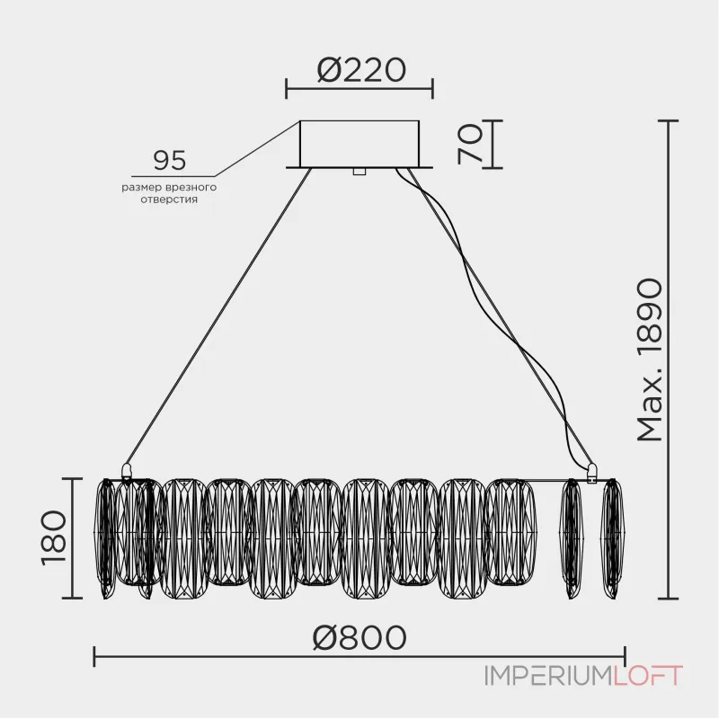 Подвесная люстра MODELUX ML.5550.800 CP