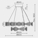 Подвесная люстра MODELUX ML.785.800.500 CP