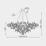 Подвесная люстра MODESTYLE MS.2118.1200 BS