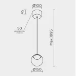 Подвесной светильник MODELUX ML.2338.150 BK-GD