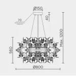 Подвесная люстра MODELUX premium ML.6808.800P GD