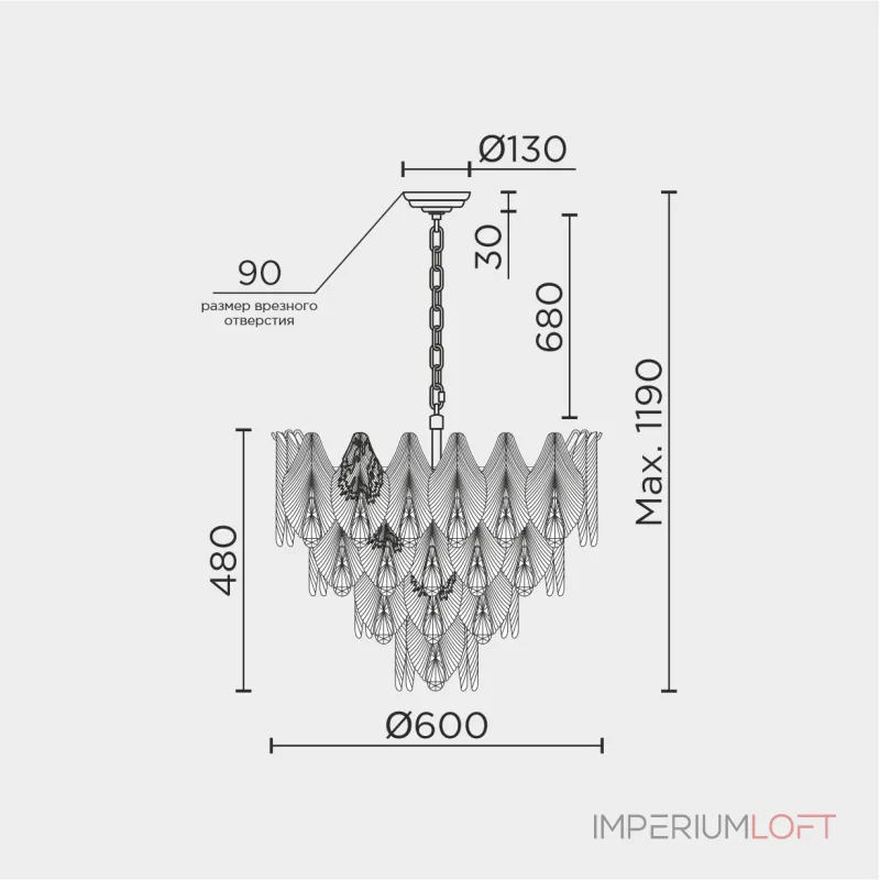 Подвесная люстра MODELUX ML.6228.600 GD Подвесная люстра MODELUX ML.6228.600 GD
