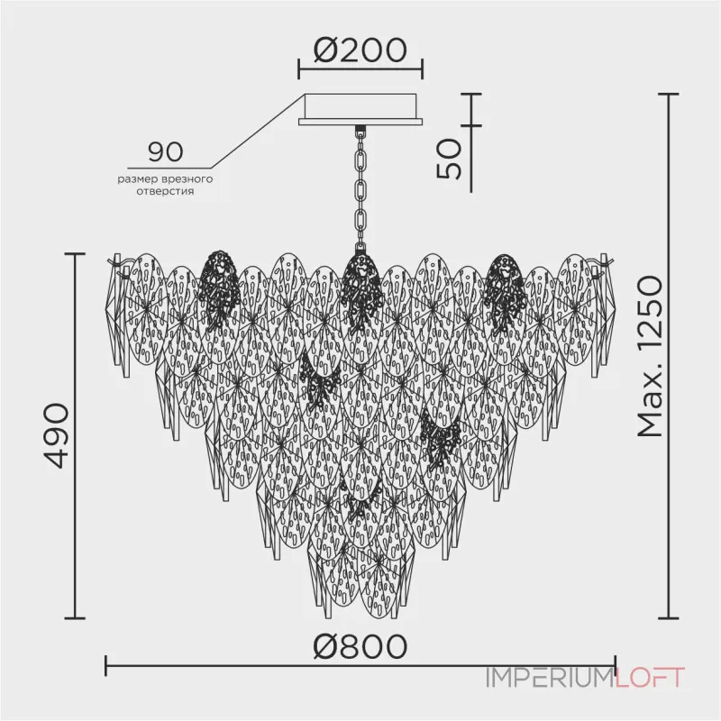 Подвесная люстра MODELUX ML.9528.800 GD Подвесная люстра MODELUX ML.9528.800 GD
