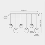 Подвесной светильник MODELUX ML.2338.6 BK