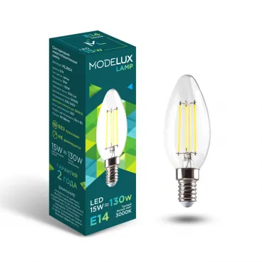 Светодиодная лампа MODELUX ML2854- С35-15W-Е14-3000 clear