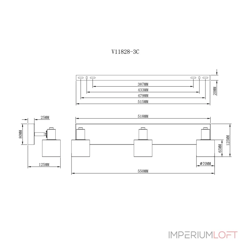 Спот Moderli V11828-3C Malet